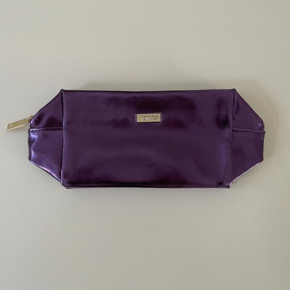 Tarte Cosmetics Metallic Shiny Purple Makeup Bag Pouch New - Picture 2 of 3